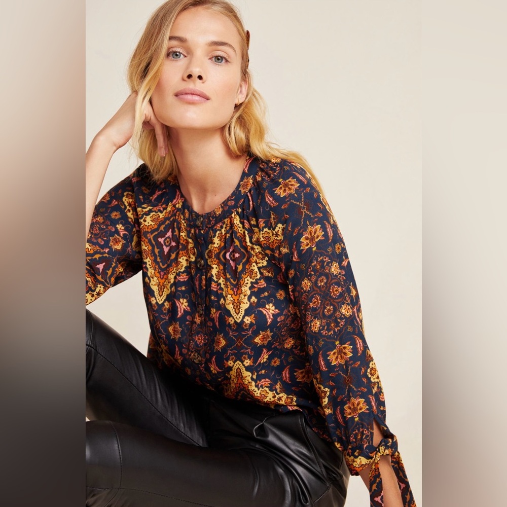 NWT Anthropologie Kachel Aleksa Harvest Blouse Top Size 10